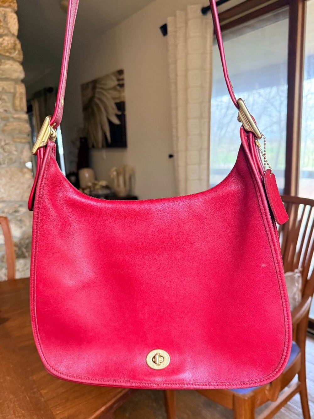 Vintage Coach Legacy Crescent Hobo in Cherry Red 9718 - Picture 8 of 12